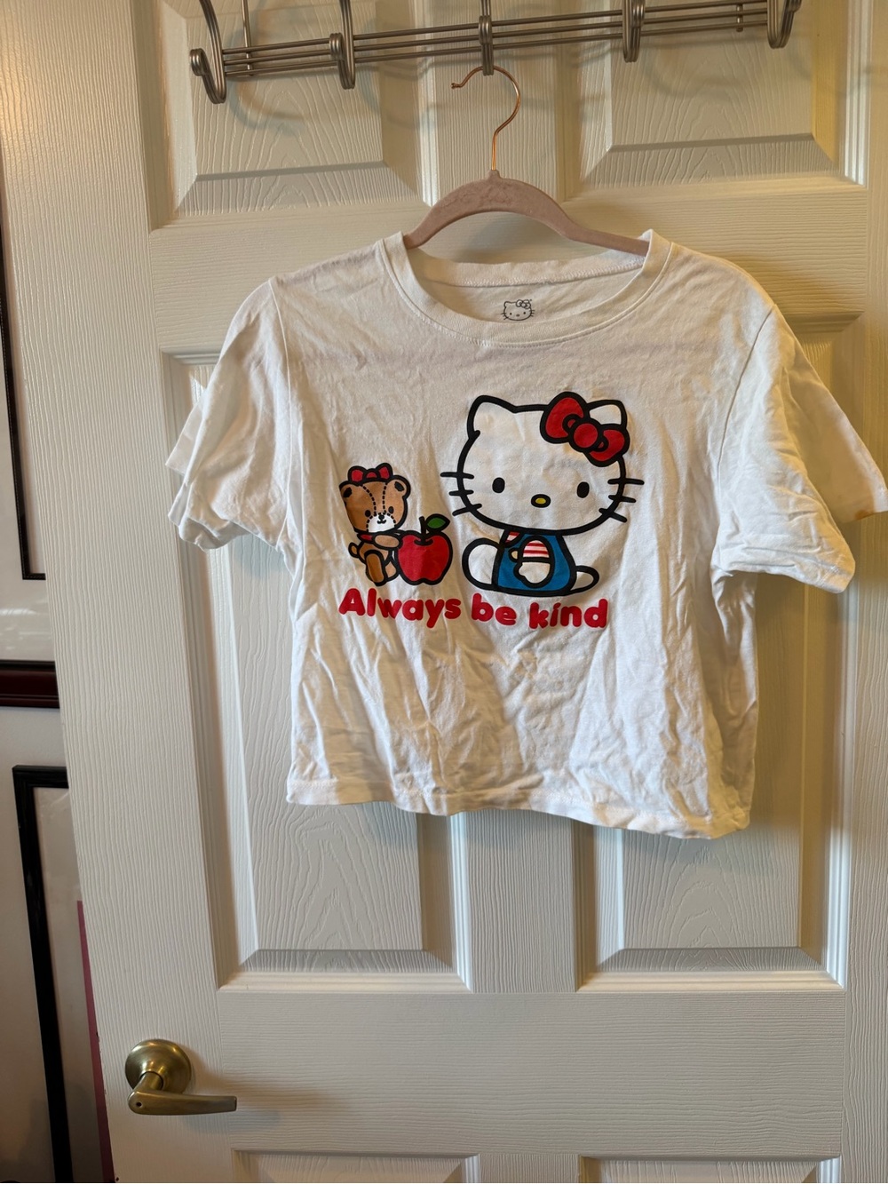 Bioworld White Hello Kitty Short Sleeve Tee with Red Accents